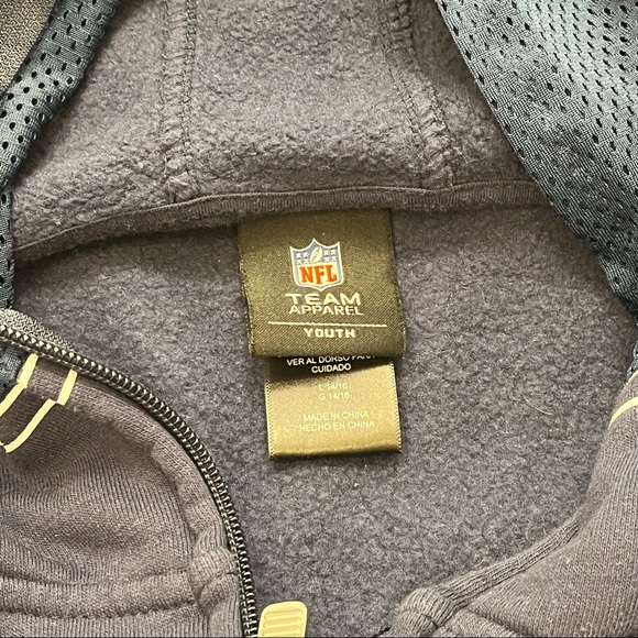 NFL Team Apparel Chicago Bears Hoodie Sweatshirt Youth Large 14/16 Full Zip - Picture 3 of 7